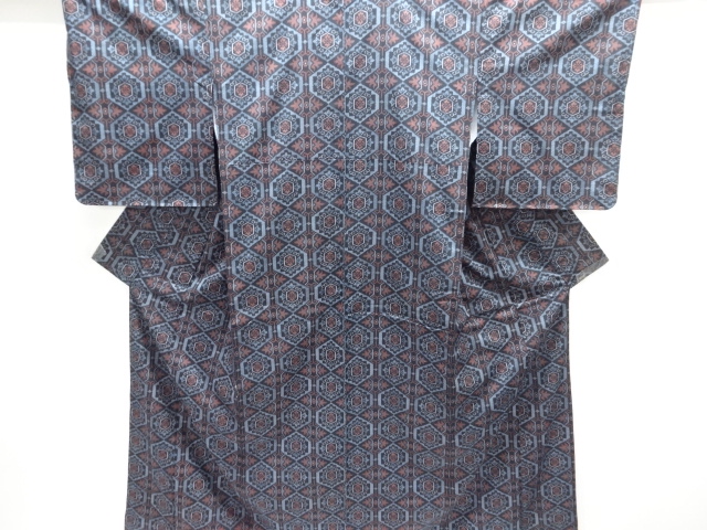 JAPANESE KIMONO / NISHIJIN DENSHO TSUMUGI / ENSEMBLE / WOVEN FLOWER CREST